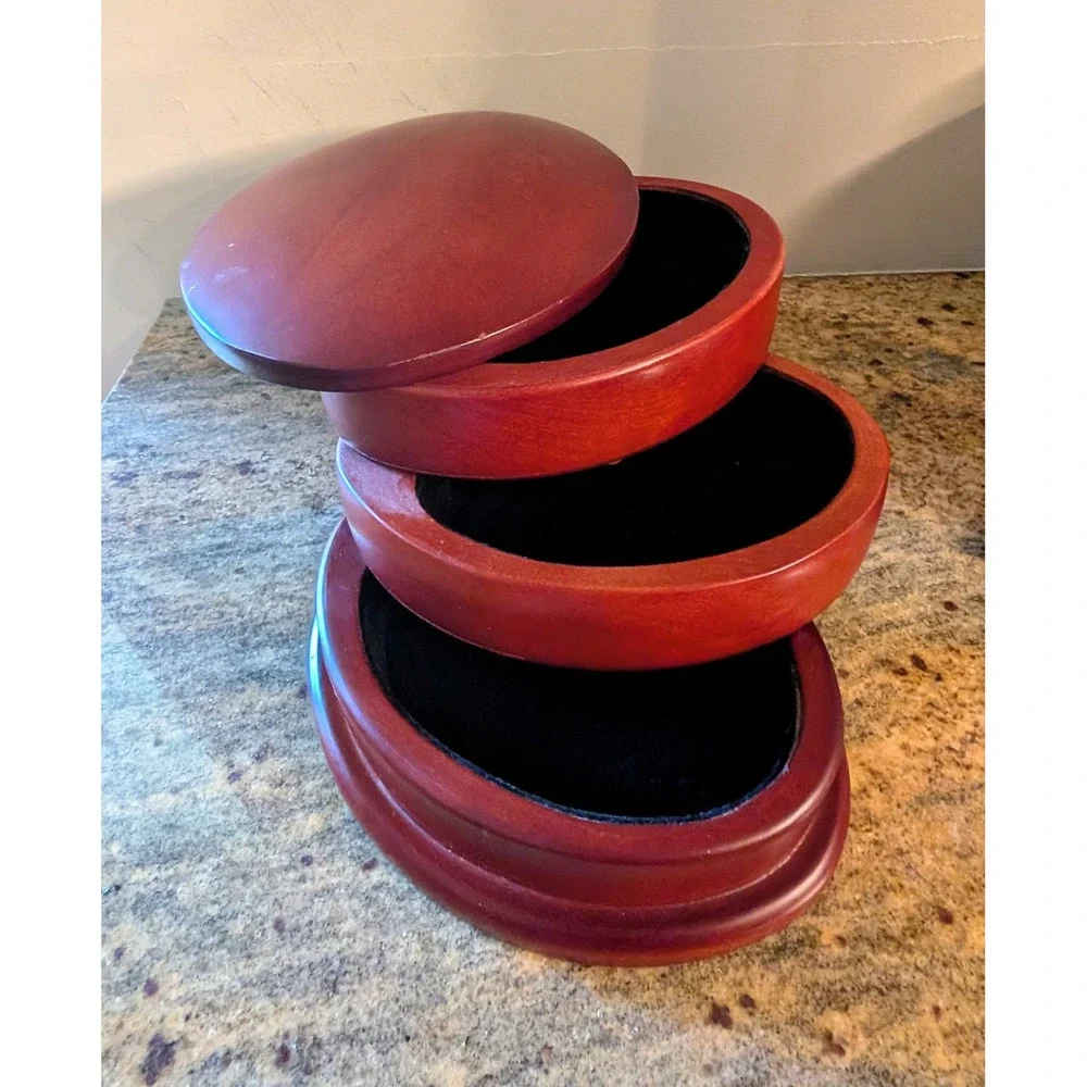 Vintage Bombay Company Three Tier Rotating Jewelry Box